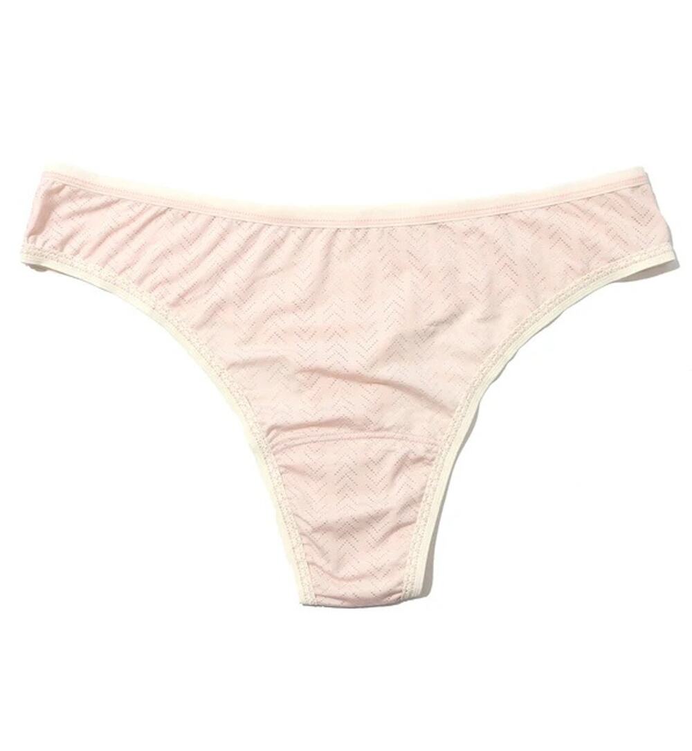 Hanky Panky Women Marshmallow Pink Pointelle Movecalm Natural Rise Thong Size L